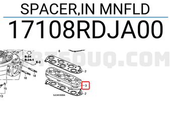Honda 17108RDJA00 SPACER,IN MNFLD