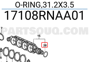 Honda 17108RNAA01 O-RING,31.2X3.5