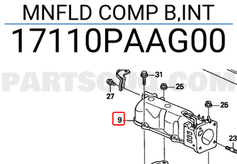 Honda 17110PAAG00 MNFLD COMP B,INT