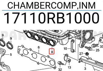 Honda 17110RB1000 CHAMBERCOMP,INM