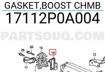 Honda 17112P0A004 GASKET,BOOST CHMB