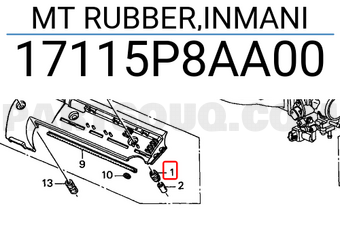 Honda 17115P8AA00 MT RUBBER,INMANI