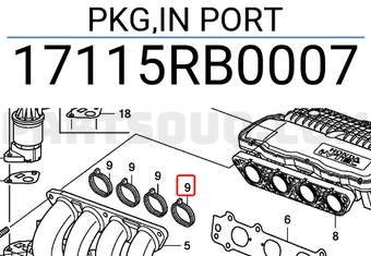 Honda 17115RB0007 PKG,IN PORT