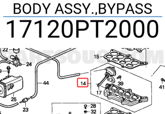 Honda 17120PT2000 BODY ASSY.,BYPASS