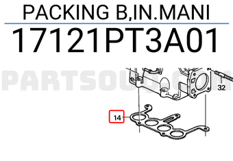 Honda 17121PT3A01 PACKING B,IN.MANI