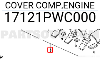 Honda 17121PWC000 COVER COMP,ENGINE