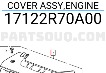 Honda 17122R70A00 COVER ASSY,ENGINE