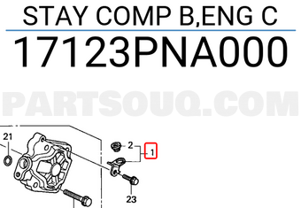 Honda 17123PNA000 STAY COMP B,ENG C