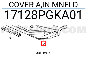 Honda 17128PGKA01 COVER A,IN MNFLD