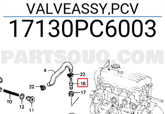 Honda 17130PC6003 VALVEASSY,PCV