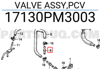 Honda 17130PM3003 VALVE ASSY,PCV