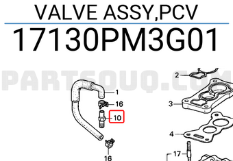 Honda 17130PM3G01 VALVE ASSY,PCV