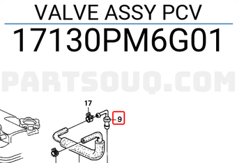 Honda 17130PM6G01 VALVE ASSY PCV