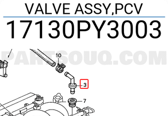 Honda 17130PY3003 VALVE ASSY,PCV