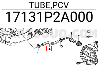 Honda 17131P2A000 TUBE,PCV