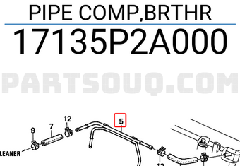 Honda 17135P2A000 PIPE COMP,BRTHR