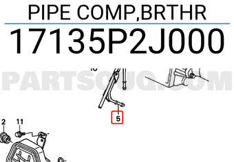 Honda 17135P2J000 PIPE COMP,BRTHR