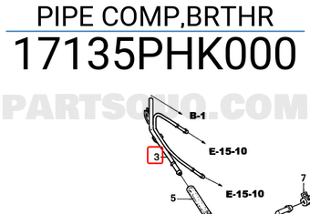 Honda 17135PHK000 PIPE COMP,BRTHR