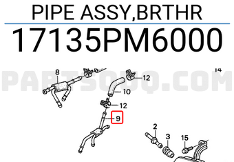 Honda 17135PM6000 PIPE ASSY,BRTHR