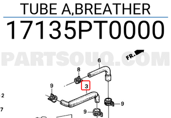 Honda 17135PT0000 TUBE A,BREATHER