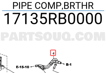 Honda 17135RB0000 PIPE COMP,BRTHR