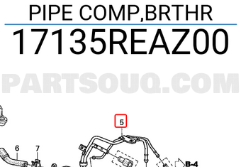 Honda 17135REAZ00 PIPE COMP,BRTHR