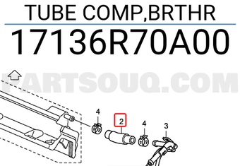 Honda 17136R70A00 TUBE COMP,BRTHR