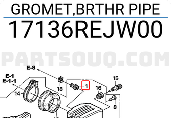 Honda 17136REJW00 GROMET,BRTHR PIPE