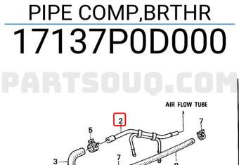 Honda 17137P0D000 PIPE COMP,BRTHR