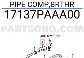 Honda 17137PAAA00 PIPE COMP,BRTHR