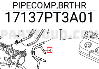 Honda 17137PT3A01 PIPECOMP,BRTHR