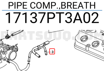 Honda 17137PT3A02 PIPE COMP.,BREATH