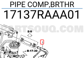 Honda 17137RAAA01 PIPE COMP,BRTHR