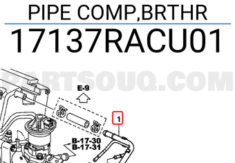 Honda 17137RACU01 PIPE COMP,BRTHR