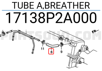Honda 17138P2A000 TUBE A,BREATHER