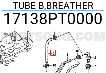 Honda 17138PT0000 TUBE B,BREATHER
