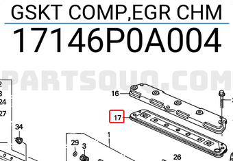 Honda 17146P0A004 GSKT COMP,EGR CHM