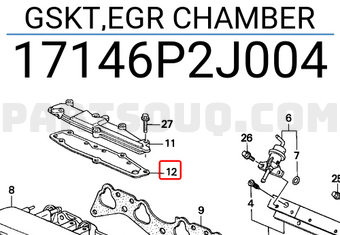 Honda 17146P2J004 GSKT,EGR CHAMBER