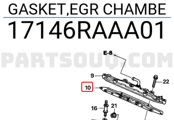 Honda 17146RAAA01 GASKET,EGR CHAMBE