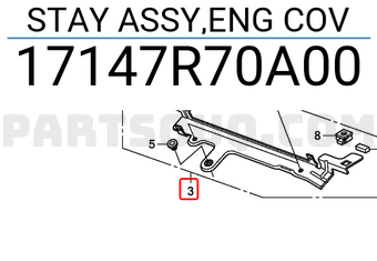 Honda 17147R70A00 STAY ASSY,ENG COV