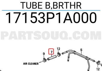 Honda 17153P1A000 TUBE B,BRTHR