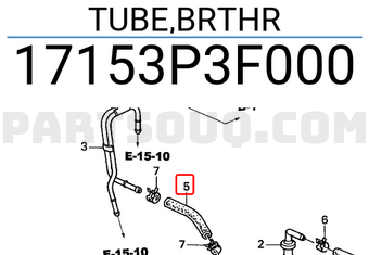Honda 17153P3F000 TUBE,BRTHR