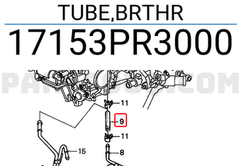 Honda 17153PR3000 TUBE,BRTHR