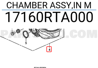Honda 17160RTA000 CHAMBER ASSY,IN M