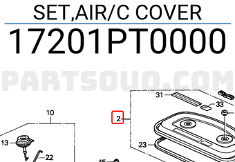 Honda 17201PT0000 SET,AIR/C COVER