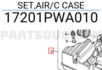 Honda 17201PWA010 SET,AIR/C CASE