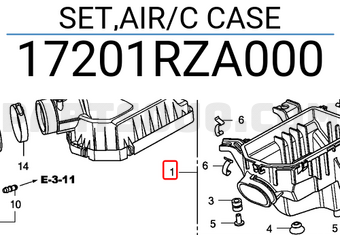 Honda 17201RZA000 SET,AIR/C CASE