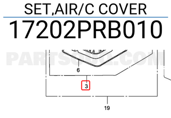 Honda 17202PRB010 SET,AIR/C COVER