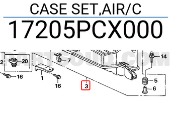 Honda 17205PCX000 CASE SET,AIR/C