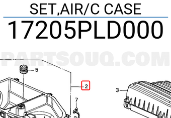 Honda 17205PLD000 SET,AIR/C CASE